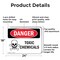 Signmission Toxic Chemicals Danger Sign, Aluminum, 24in W x 18in L, 2PK OS-2PACK-DS-A-1824-L-2045 - alternate 7